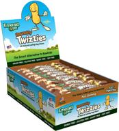 🐶 emerald pet twizzies: rawhide-free, 100% digestible, natural dog chew treats - made in usa, chicken, pig, turkey, duck, peanut - 30 count box logo