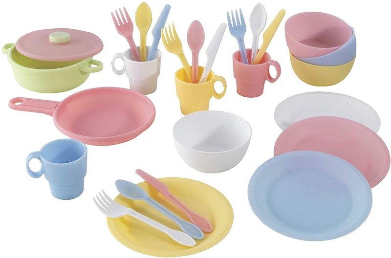 kidkraft 27pc cookware set pastel 로고