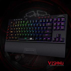 img 3 attached to 🎮 Redragon K596 Vishnu Gaming Keyboard: Wireless/Wired, RGB, 87 Keys, 10 Macro Keys, Wrist Rest, Red Switches