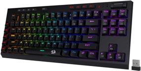 img 4 attached to 🎮 Redragon K596 Vishnu Gaming Keyboard: Wireless/Wired, RGB, 87 Keys, 10 Macro Keys, Wrist Rest, Red Switches