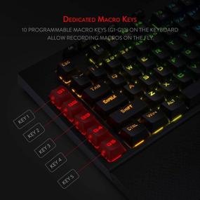 img 2 attached to 🎮 Redragon K596 Vishnu Gaming Keyboard: Wireless/Wired, RGB, 87 Keys, 10 Macro Keys, Wrist Rest, Red Switches