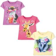 👚 the children's place girls' short sleeve graphic t-shirt 3-pack: vibrant styles for young fashionistas logo
