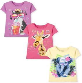 img 4 attached to 👚 The Children's Place Girls' Short Sleeve Graphic T-Shirt 3-Pack: Vibrant Styles for Young Fashionistas