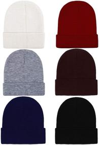 img 4 attached to Cooraby Winter Beanies Acrylic Stretchy Boys' Accessories