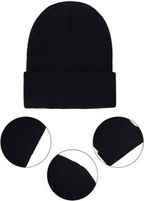 img 3 attached to Cooraby Winter Beanies Acrylic Stretchy Boys' Accessories