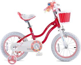 img 3 attached to 🚲 RoyalBaby Stargirl Girls Kids Bike 12 14 16 18 Inch Bicycle 3-9 Years Old with Basket, Training Wheels, Kickstand, Pink Blue Child's Cycle