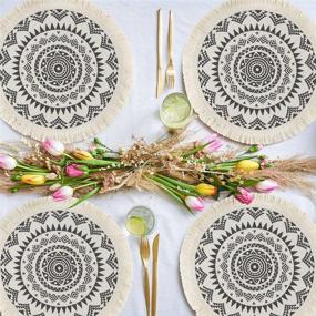 img 3 attached to 🌞 Sungea Mandala Placemats: Washable and Stain-Resistant Dining Essentials