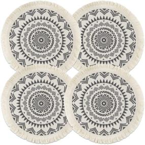 img 4 attached to 🌞 Sungea Mandala Placemats: Washable and Stain-Resistant Dining Essentials