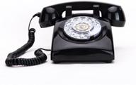 📞 vintage black rotary dial desk telephone - sangyn 1960's classic retro landline phone” logo