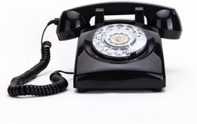 img 4 attached to 📞 Vintage Black Rotary Dial Desk Telephone - Sangyn 1960's Classic Retro Landline Phone”
