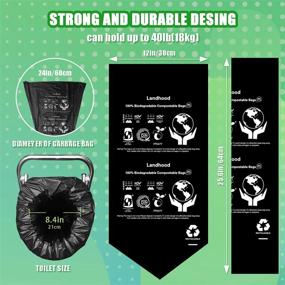 img 3 attached to 🚽 Landhood 100% Biodegradable Compostable Toilet Replacement Bags - 8 Gallon | 40 Count | Portable & Eco-Friendly | for Emergency Camping Toilets, Porta Potties | ASTM D6400 & OK Compost Home Certified