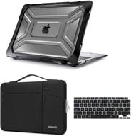 🖥️ mosiso macbook air 13 inch case 2020 release a2337 m1 a2179 - retina display with touch id, hard shell case + tpu bumper, carrying sleeve bag, keyboard cover skin - black logo