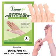 ✋ gel wrist and thumb brace - pain relief for arthritis, carpal tunnel - 2 pairs - flexible silicone thumb support - unisex wrist splint логотип