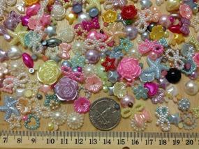 img 2 attached to 🎀 Assorted Hearts, Stars, Flowers, Pearls, Bows - 500pc Pack with Varying Sizes and Colors - Flat Back Embellishments for Crafts and DIY Projects