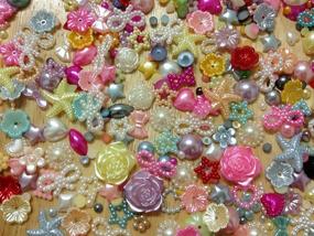 img 3 attached to 🎀 Assorted Hearts, Stars, Flowers, Pearls, Bows - 500pc Pack with Varying Sizes and Colors - Flat Back Embellishments for Crafts and DIY Projects