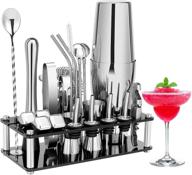 🍹 23-piece boston stainless steel cocktail shaker set with stand and recipes - bar tools for drink mixing, home, bar, party logo