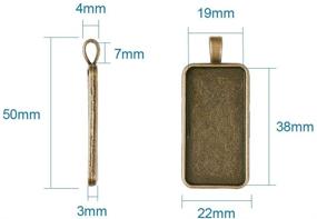 img 1 attached to 📿 Pandahall 10pcs Antique Bronze Rectangle Pendant Tray Blank Bezel Settings Clear Covers for Clear Glass Cabochon Tray: Elegant 38x19mm/1.5x0.75inch Jewellery Supplies