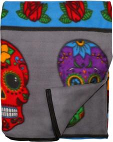 img 3 attached to 🧡 Calavera Gray Native American Southwest Cozy Lodge Blanket, Ideal for Cabin, Home, Cottage or Chalet - 80" x 60