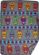 🧡 calavera gray native american southwest cozy lodge blanket, ideal for cabin, home, cottage or chalet - 80" x 60 logo