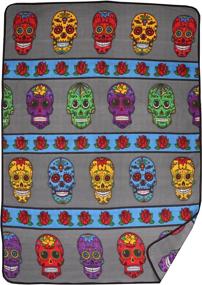 img 4 attached to 🧡 Calavera Gray Native American Southwest Cozy Lodge Blanket, Ideal for Cabin, Home, Cottage or Chalet - 80" x 60