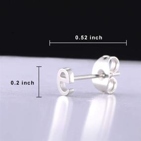 img 2 attached to 🎁 Hypoallergenic Initial Letter Earrings: Stainless Steel Nickel-Free Studs for Women and Girls - Perfect Gifts for Girlfriend, Wife, Daughter, Sister, and Niece