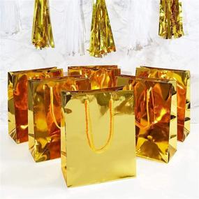 img 3 attached to 🛍️ 24 Pack of Small Gold Gift Bags with Handles (9.25 x 8 x 4.25 in)