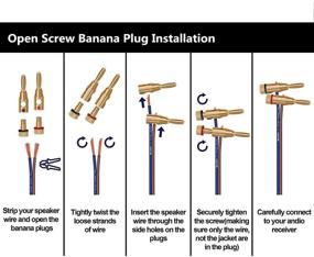 img 1 attached to 🔌 Позолоченные аудиоразъемы для колонок Premium 24K Gold Plated - 12 пар / 24 шт. - с открытым типом винта - Улучшенное подключение акустического провода для домашнего кинотеатра, стенных панелей и других устройств! (12 красных, 12 черных)