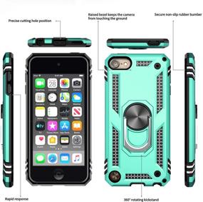 img 3 attached to 💚 LeYi Mint iPod Touch 7 Case with 2-Pack Screen Protector, Military-Grade Phone Case, Car Mount Kickstand for Apple iPod Touch 7th/6th/5th Gen