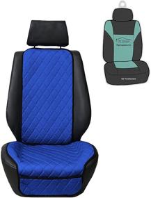 img 4 attached to 💧 Water Resistant Air Bag Compatible FH Group Car Front Seat Protectors - Neo Supreme Luxury Diamond Design Universal Seat Covers for Cars, Trucks, Vans & SUVs (Blue)