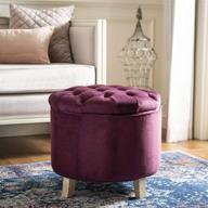 🏠 safavieh hudson collection amelia tufted storage ottoman, bordeaux: stylish and functional home storage solution logo