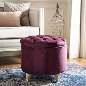 img 4 attached to 🏠 Safavieh Hudson Collection Amelia Tufted Storage Ottoman, Bordeaux: Stylish and Functional Home Storage Solution