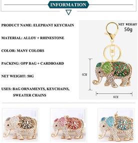 img 1 attached to Elephant Rhinestones Keychain Sparkling Crystal Men's Accessories