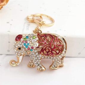 img 3 attached to Elephant Rhinestones Keychain Sparkling Crystal Men's Accessories