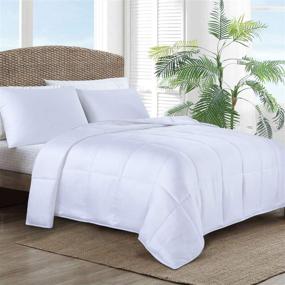 img 4 attached to 🌿 HOMBYS Lightweight Cooling Eucalyptus Bamboo Fill Tencel Comforter Queen Size, 100% Lyocell Shell, Silky Summer Comforter, Down Alternative Comforter Duvet Insert, Ideal for Night Sweats and Hot Sleepers