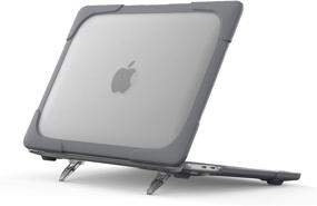 img 4 attached to 💻 AVAKOT MacBook Pro 13 inch Case 2020 M1 A2338/A2289/A2251 - Heavy Duty Slim Hard Shell Protective Cover with Touch ID & Foldable Kickstand, Gray