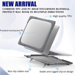 img 1 attached to 💻 AVAKOT MacBook Pro 13 inch Case 2020 M1 A2338/A2289/A2251 - Heavy Duty Slim Hard Shell Protective Cover with Touch ID & Foldable Kickstand, Gray