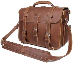 img 4 attached to 👜 Texbo Men's Genuine Cowhide Leather 16 Inch Laptop Shoulder Messenger Bag Briefcase Tote - Enhanced for SEO