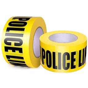 img 4 attached to Улучшенная безопасность: Полицейская лента "Не пересекать" 2 штуки для защиты места преступления