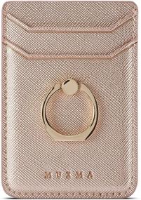 img 4 attached to 📱 ACRSIKR Card Holder: Secure RFID Blocking Cell Phone Credit Wallet with Ring Pocket - iPhone Compatible