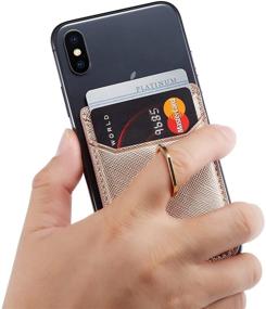 img 2 attached to 📱 ACRSIKR Card Holder: Secure RFID Blocking Cell Phone Credit Wallet with Ring Pocket - iPhone Compatible