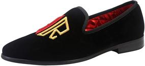 img 3 attached to 👞 ELANROMAN Embroidered Loafers for Weddings, Men's Shoes, Length & Slip-Ons