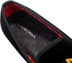 img 1 attached to 👞 ELANROMAN Embroidered Loafers for Weddings, Men's Shoes, Length & Slip-Ons