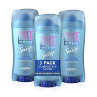 secret outlast invisible solid antiperspirant deodorant, completely clean, 2.6 oz (pack of 3) logo