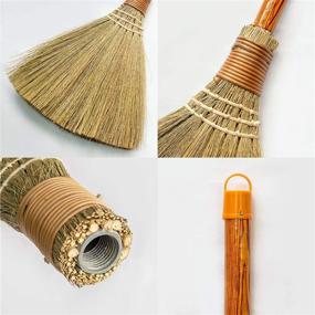 img 2 attached to 🧹 Vietnamese Straw Soft Broom - Small Natural Whisk Sweeping Hand Handle Broom for Cleaning - Decoration Items - Indoor/Outdoor - 7.87'' Width x 24.4'' Length