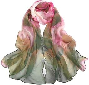 img 1 attached to 🌸 Fashionable Acotavie 2 Pcs Lightweight Scarfs for Women - Floral Print Shawls, Perfect Holiday Gifts