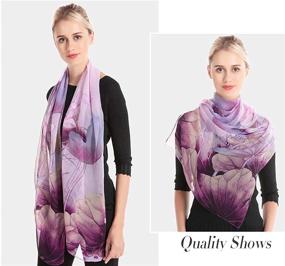 img 2 attached to 🌸 Fashionable Acotavie 2 Pcs Lightweight Scarfs for Women - Floral Print Shawls, Perfect Holiday Gifts
