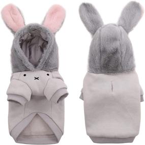 img 4 attached to 🐰 ROZKITCH Rabbit Bunny Dog Hoodie - Halloween Christmas Pet Costume, Soft Warm Dog Coat Sweatshirt Sweater with Hood Hat for Small Medium Dogs in Autumn/Winter Cold Weather/Spring