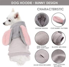 img 3 attached to 🐰 ROZKITCH Rabbit Bunny Dog Hoodie - Halloween Christmas Pet Costume, Soft Warm Dog Coat Sweatshirt Sweater with Hood Hat for Small Medium Dogs in Autumn/Winter Cold Weather/Spring