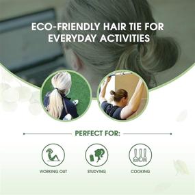 img 2 attached to 🌿 Environmentally-Friendly Elastic Hair Ties: Organic Biodegradable Hair Accessories for Women & Men - No Crease Black Hair Tie Ponytail Holders, Buns, and More - Plastic Free, 27-count