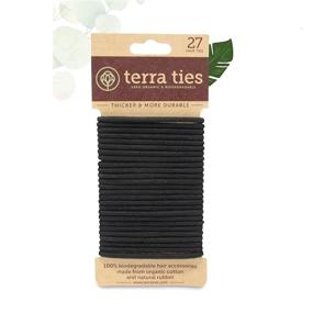 img 4 attached to 🌿 Environmentally-Friendly Elastic Hair Ties: Organic Biodegradable Hair Accessories for Women & Men - No Crease Black Hair Tie Ponytail Holders, Buns, and More - Plastic Free, 27-count